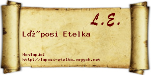 Láposi Etelka névjegykártya